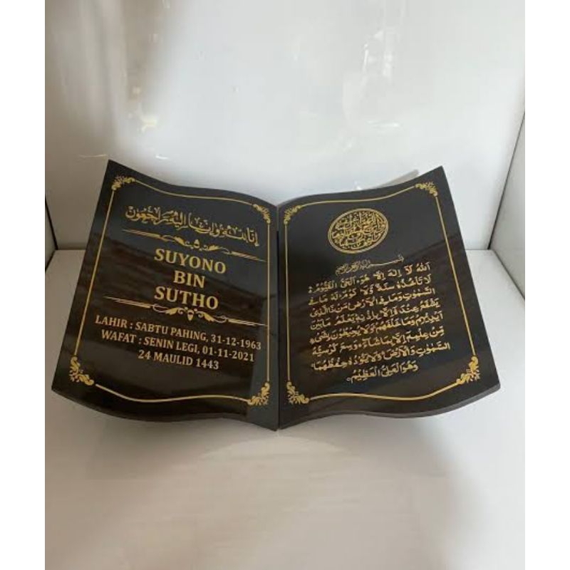 Lempengan Batu Nisan Granit Buku 40x30