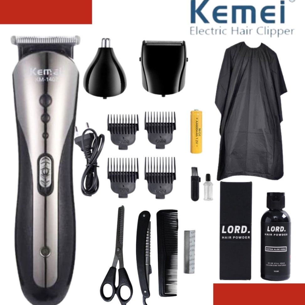 Pasti Puas Alat Mesin Cukur Rambut Elektrik Hair Clipper Kemei ORIGINAL  Mesin Cukur Rambut Cas Char