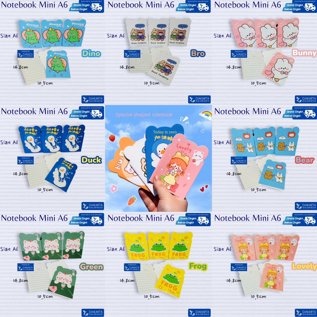 

Promo Flash Notebook Mini A6 Gambar Lucu Bergaris lurus Buku Tulis Buku Journal Buku Lucu A119