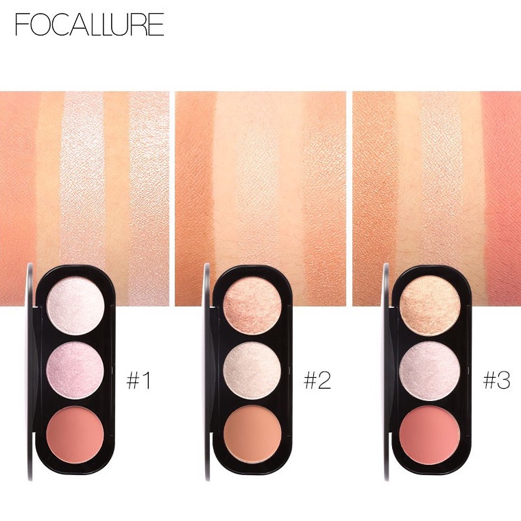 Garansi Sampai FOCALLURE FACE BLUSH  HIGHLIGHTER PALETTE