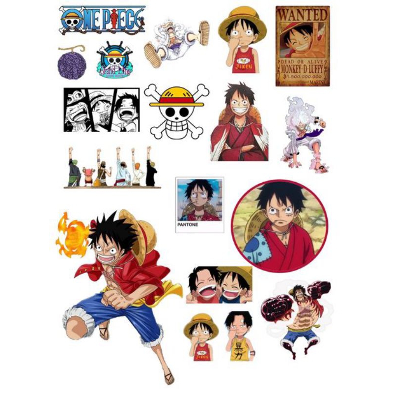 

stiker anime one piece LUFFY 20-40pcs bahan chromo