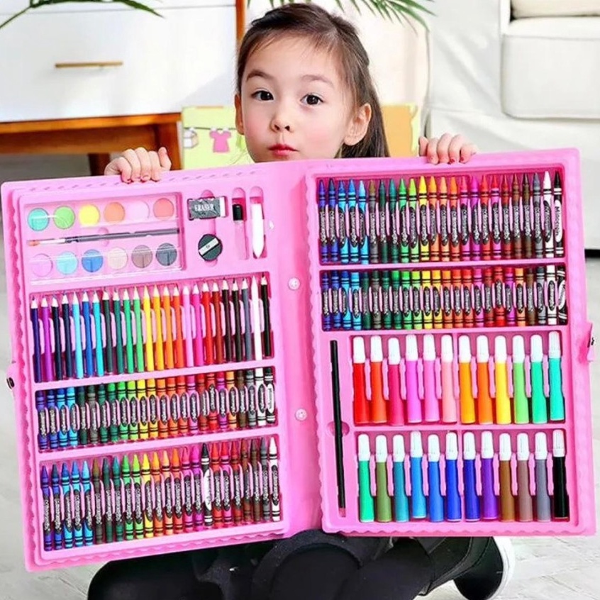 

KODE Y37U EM Stationery Set Isi 86 Pcs Pensil Crayon Warna Cat Air Menggambar