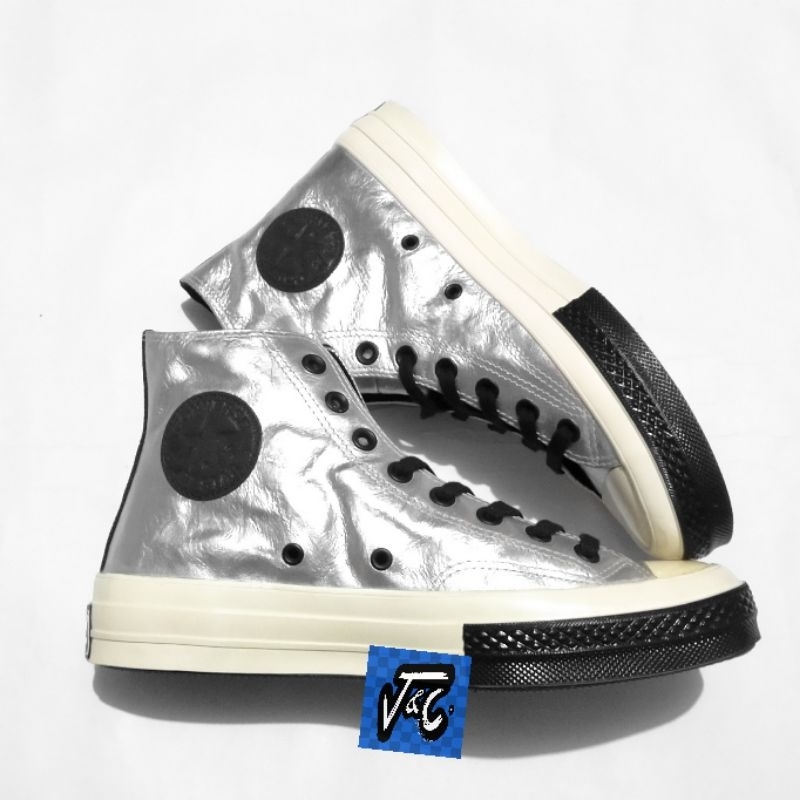 Sepatu Converse Chuck 1970 70s Hi Flight School Silver Murah