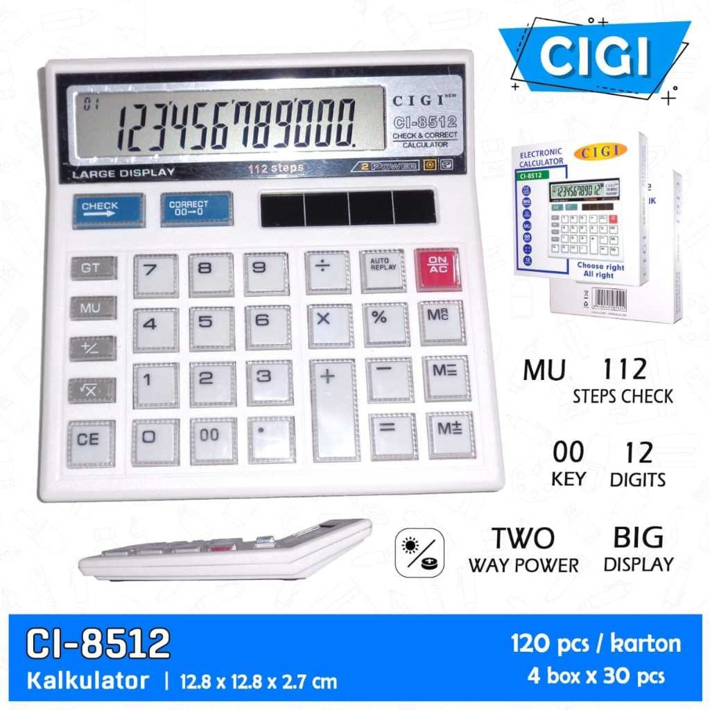 

[1 Pcs] Calculator Cigi 12 Digit CI-8512 / Kalkulator Cigi 12 Digit CI-8512