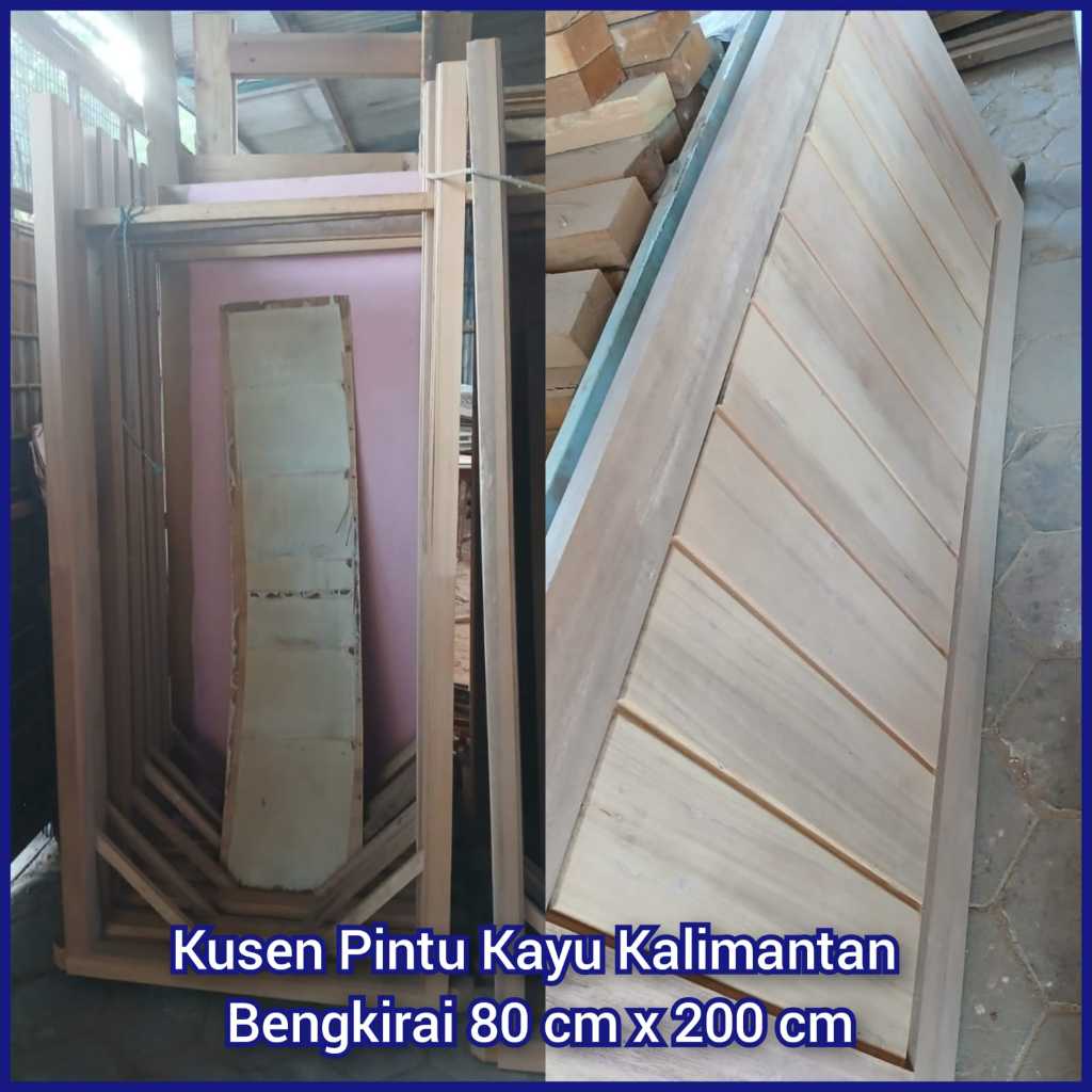 Kusen pintu kayu kalimantan bengkirai 80cm x 200cm