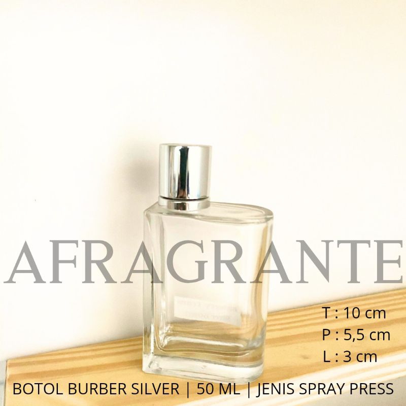 botol parfum burber 50 ml silver press alat/ botol parfum niki 50 ml/ botol parfum exclusive