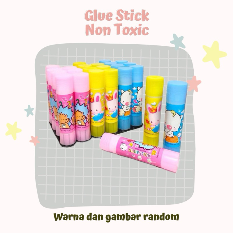 

[Warna Random] Glue Stick 10 gr / Lem batang / lem kertas / lem anak anak / lem nom toxic