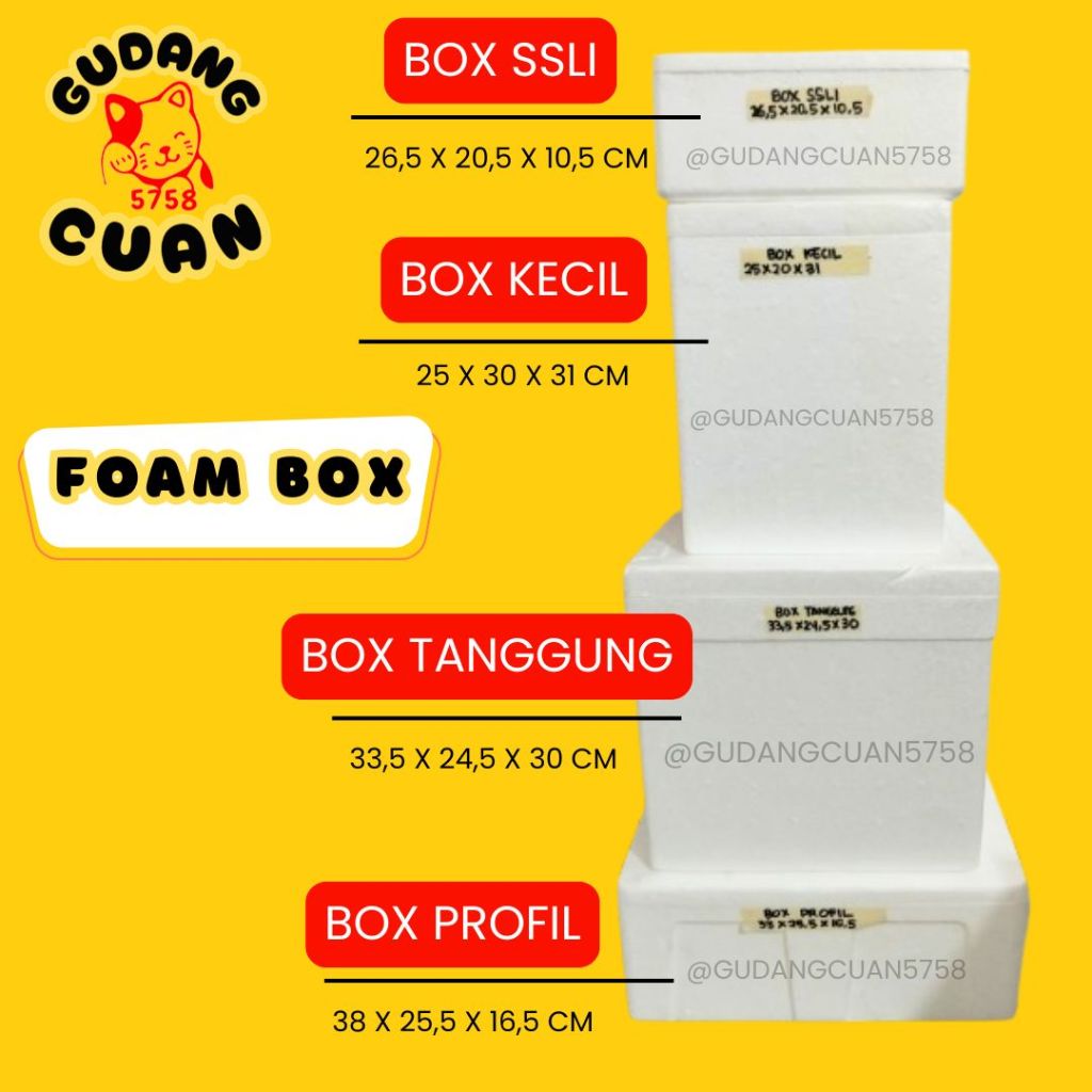 Foam Box Styrofoam Box Tebal / Box Penyimpanan Makanan dan Minuman / Foam Box Surabaya Instan