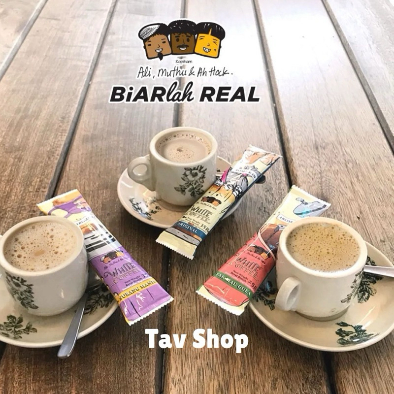 

Ali, Muthu & Ah Hock 3 in 1 White Coffee (per Sachet) (Halal) Cholesterol Free