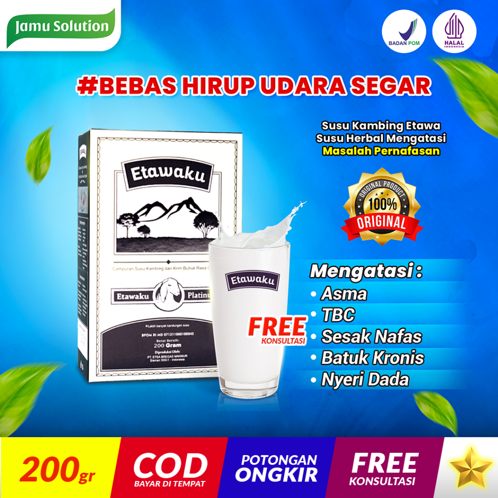 

Susu Pernafasan ETAWAKU Obat Jamu Herbal Alami Terapi Asma TBC Batuk Kronis Nyeri Dada