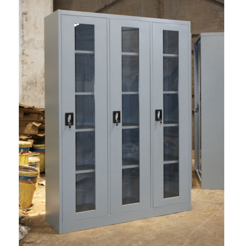 Lemari Arsip Besi 3 Pintu Kaca | Medan