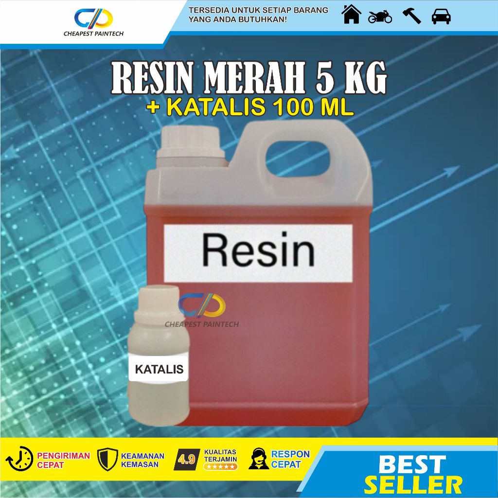 RESIN 5 KG , 20 KG ReSin Bening Merah Recine Catalis fiber Acrylic Prakarya Kerajinan