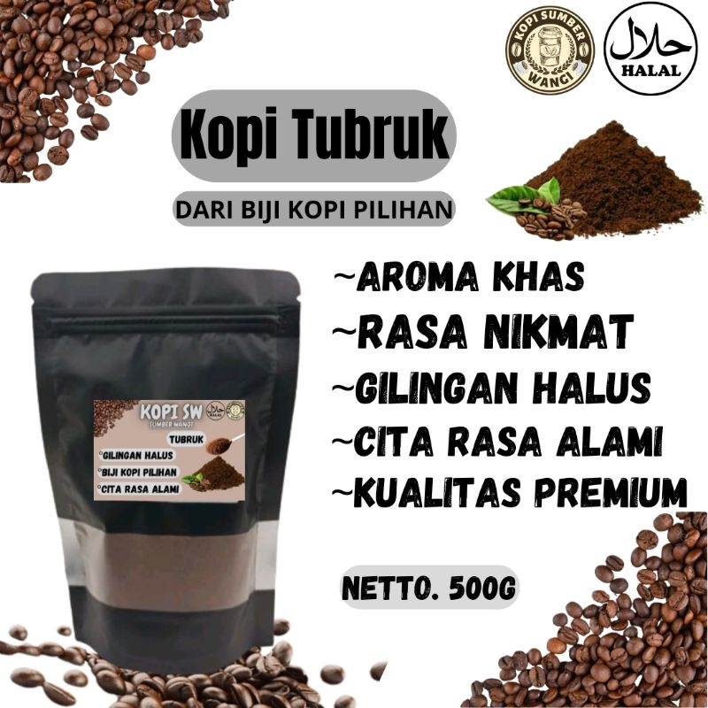 

Bubuk Kopi Tubruk Isi 500g Aroma Khas Biji Kopi Pilihan