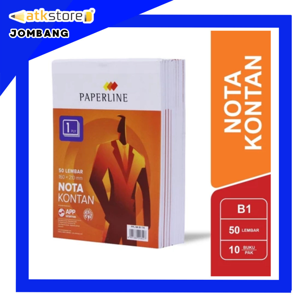 

PAPERLINE Nota Kontan B1 160 x 210 mm 1 PLY 50 Lembar - Nota Pembayaran - Nota Besar Rangkap - ATJ