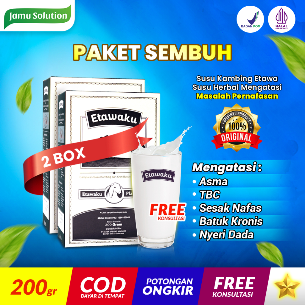 

Susu Pernafasan ETAWAKU Obat Jamu Herbal Alami Paket Sembuh 2 Box Atasi Asma RECOMENDED