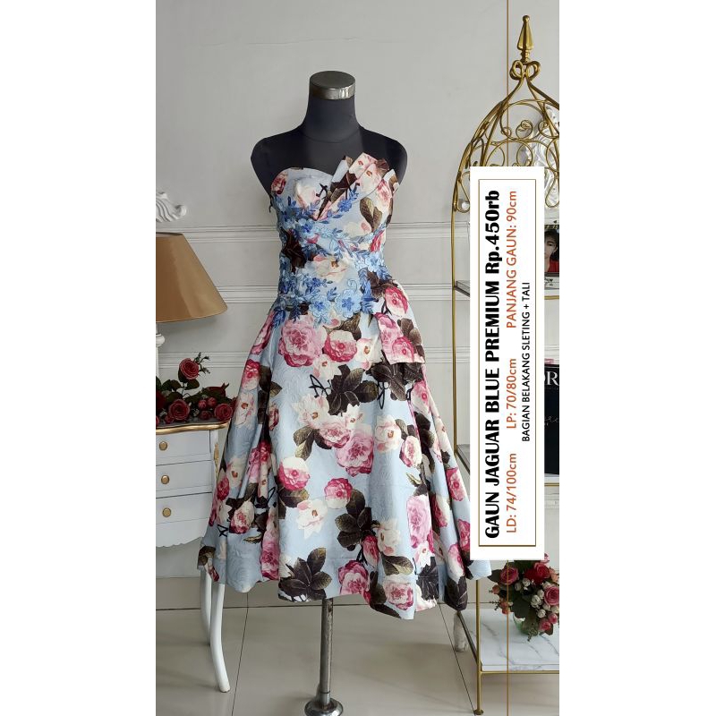 (GRATIS ONGKIR) GAUN JAGUAR BLUE PREMIUM/GAUN PESTA PRELOVED/GAUN SWEET 17TH/GAUN SISTER/GAUN BRIDES