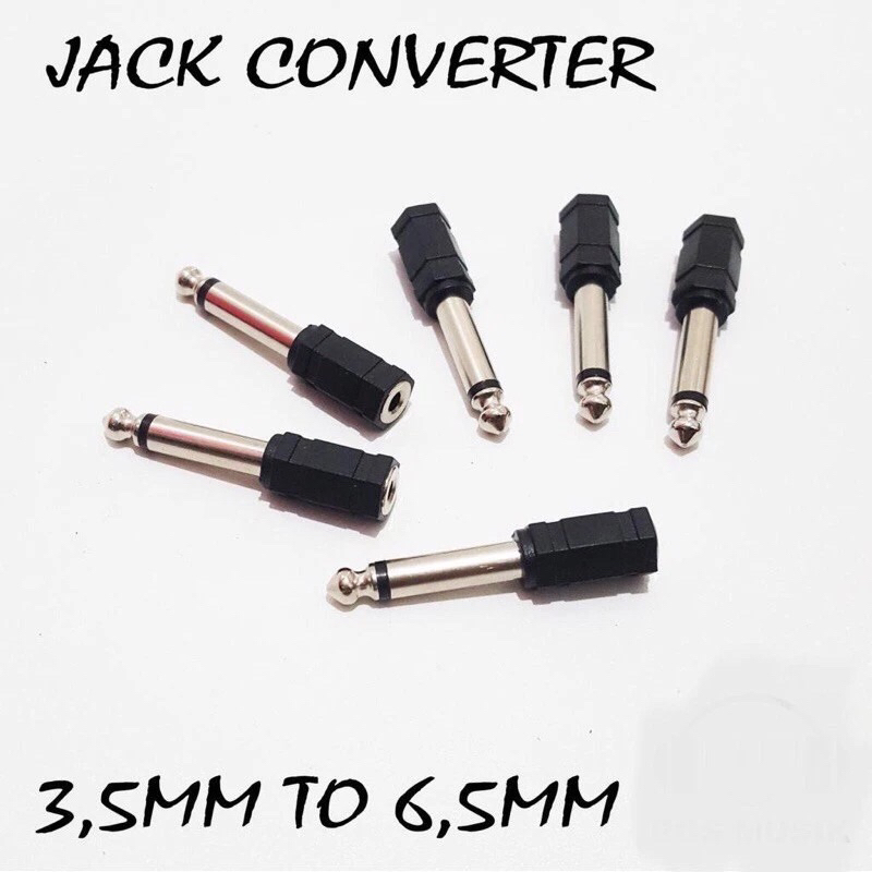 Jack Converter Audio 3.5mm Aux to 6.5mm Mono PVC - Jack Cover Kecil ke Besar