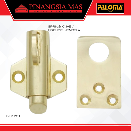 SPRING KNIVE PALOMA SKP 201 SUPERIOR KUNCI JENDELA KNIP GRENDEL JENDELA GOLD
