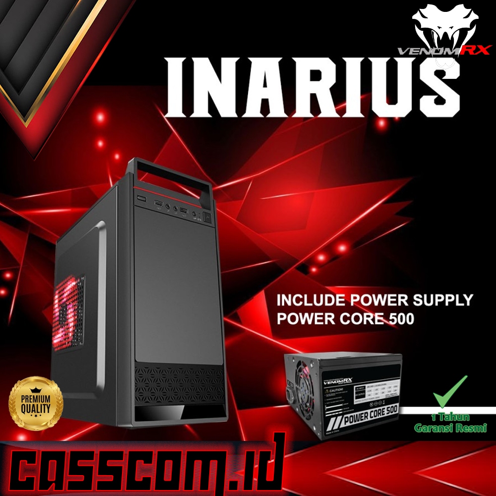 Case VenomRX Casing PC Inarius M-ATX with PSU Powercore 300W