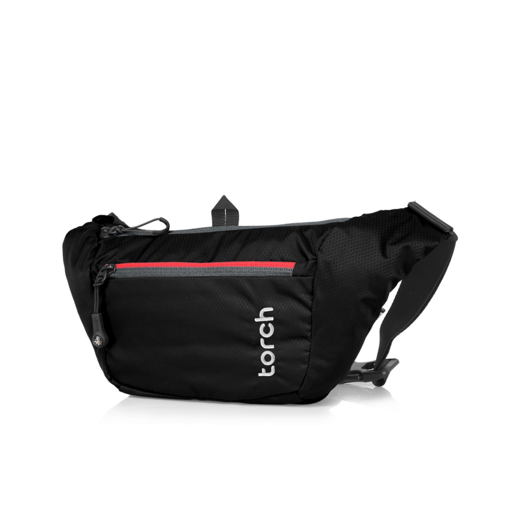 TORCH Koriyama Varian Black Tas Pinggang Selempang Konser Ringan Anti Air Pria Wanita - Waistbag Sli