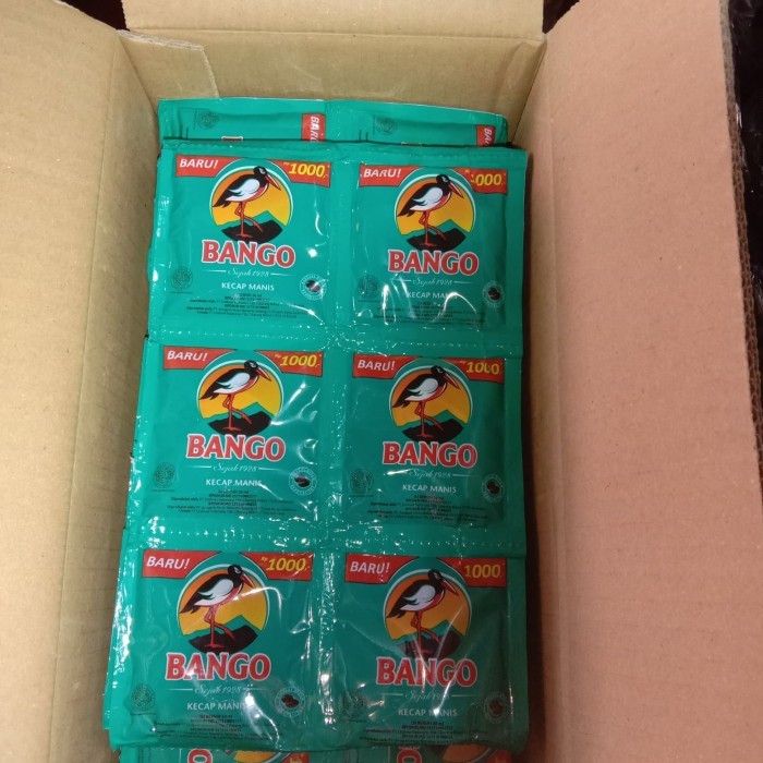 

Bango kecap sachet 20ml eceran@1000 1dus isi 12 renceng