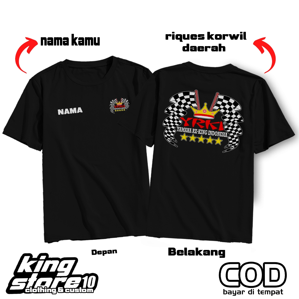 KAOS DISTRO LENGAN PENDEK YRKI YAMAHA RX KING INDONESIA | KAOS OBLONG KEREN RX KING LENGAN PENDEK | 