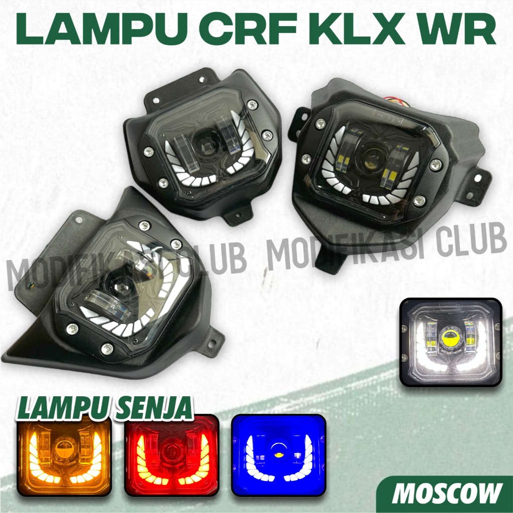 LAMPU TEMBAK CRF 150L WR 155 KLX 150 LAMPU REFLEKTOR LED /LAMPU DEPAN LED 3 MODE REFLEKTOR HEADLAMP 