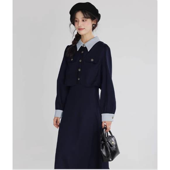 Dress Panjang Wanita Bahan Premium Gaun Maxi Import China Lengan Panjang Kasual