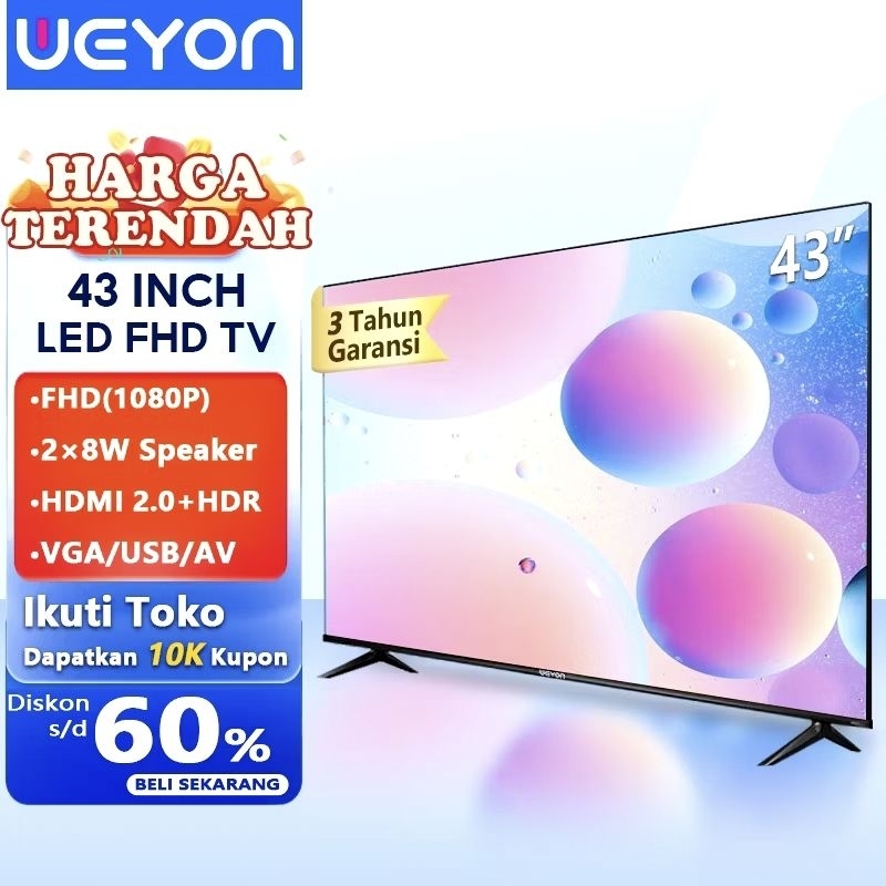 MEGA PROMO - TV LED DIGITAL 43 INCH GARANSI RESMI