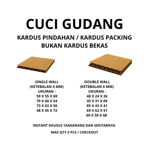 

CUCI GUDANG KARDUS PINDAHAN KARDUS PACKING MURAH BUKAN KARDUS BEKAS BERBAGAI MACAM UKURAN