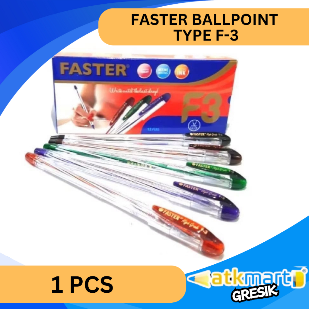 

(TERMURAH) FASTER BALLPOINT F-3 PULPEN FASTER BOLPOIN FASTER WARNA HITAM