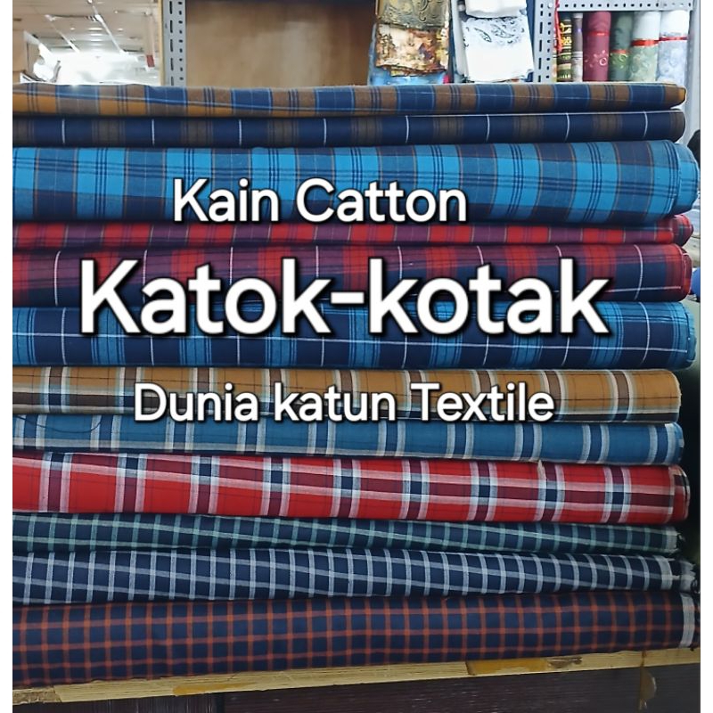 Kain katun kotak/kain katun motif flanel/kain katun premium