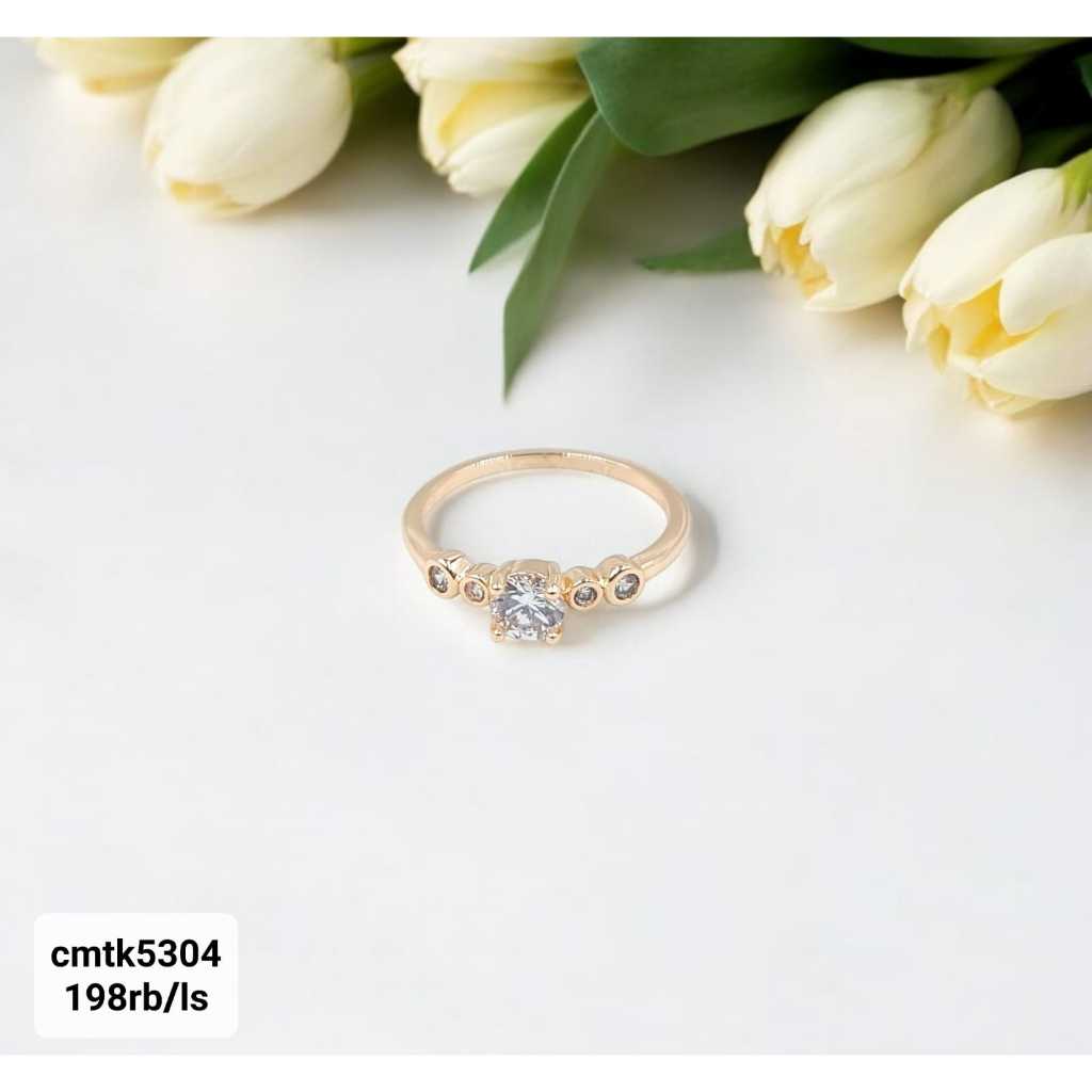 Xuping Cincin Kasual Wanita Cincin Solitare 5304