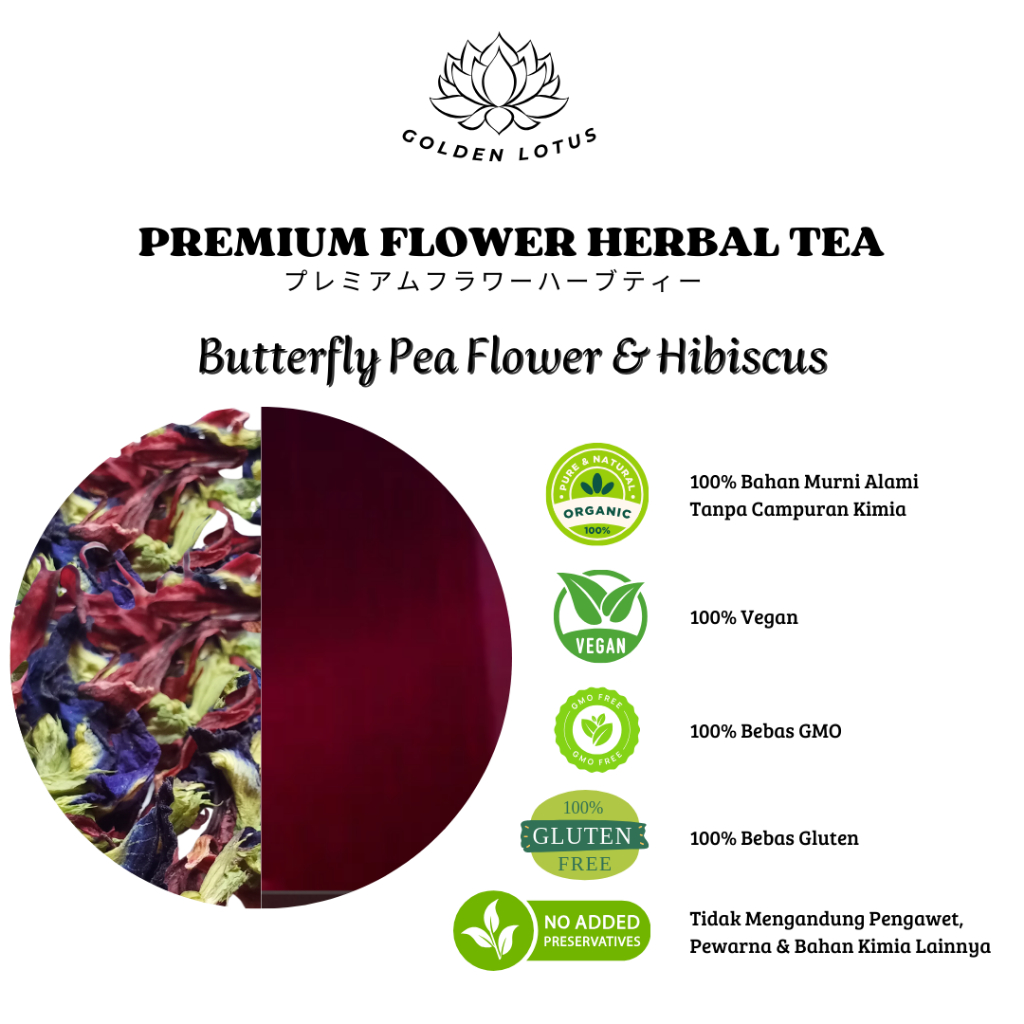 

GOLDEN LOTUS Teh Bunga Menurunkan Tekanan Darah dan Kembung Organic Premium Flower Tea Herbal