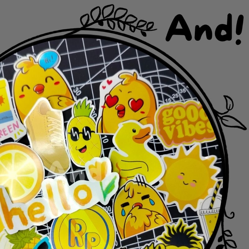 

Sticker Aesthetic Tema Yellow Summer/Kuning/Decoration Sticker