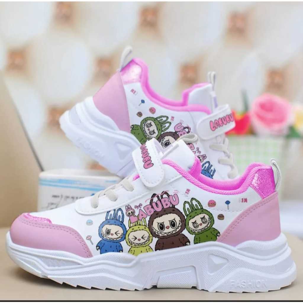 Sepatu Labubu Anak Perempuan 2025 | Sepatu Anak Perempuan Kekinian 2025 | Sepatu Sneakers Anak Perem