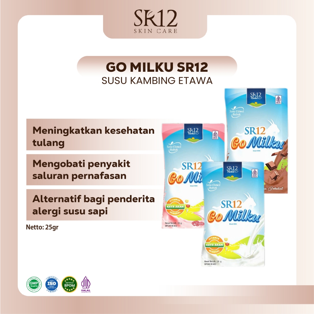 

Go Milku SR12 Kemasan Sachet Susu Kambing Etawa Halal Rendah Gula