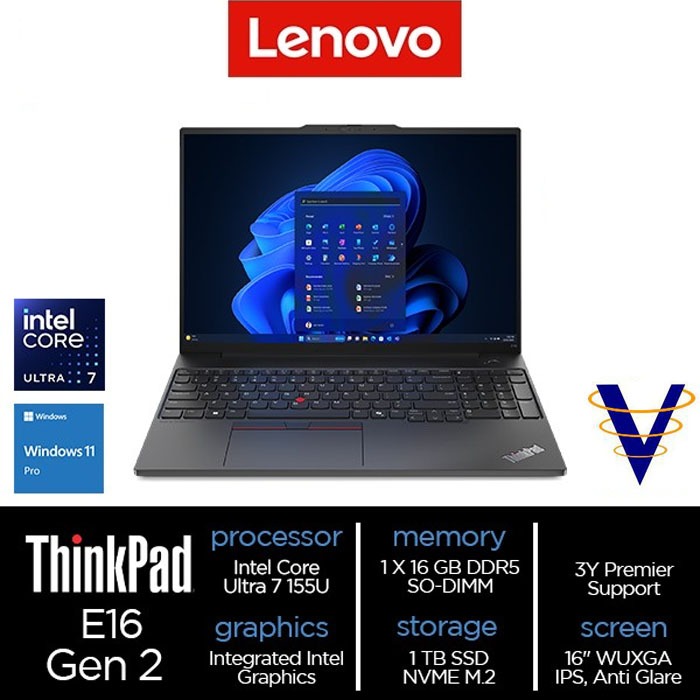 Lenovo ThinkPad E16 Gen 2 Core Ultra 7 155U 16GB 1TB SSD Win 11 Pro