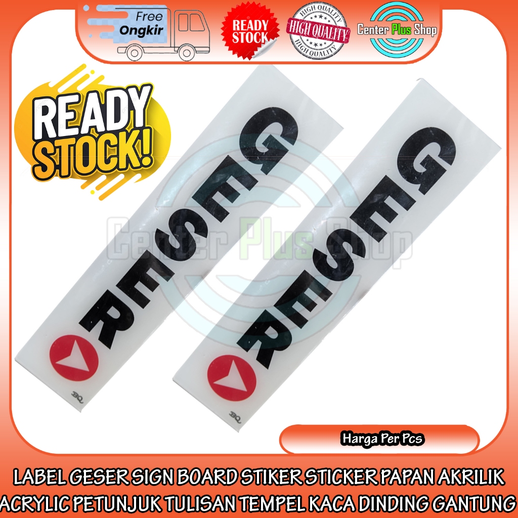 Papan Akrilik Geser BoyQo BQSign Board Di Depan Pintu Stiker Petunjuk Tulisan Ruangan Akerilik Label