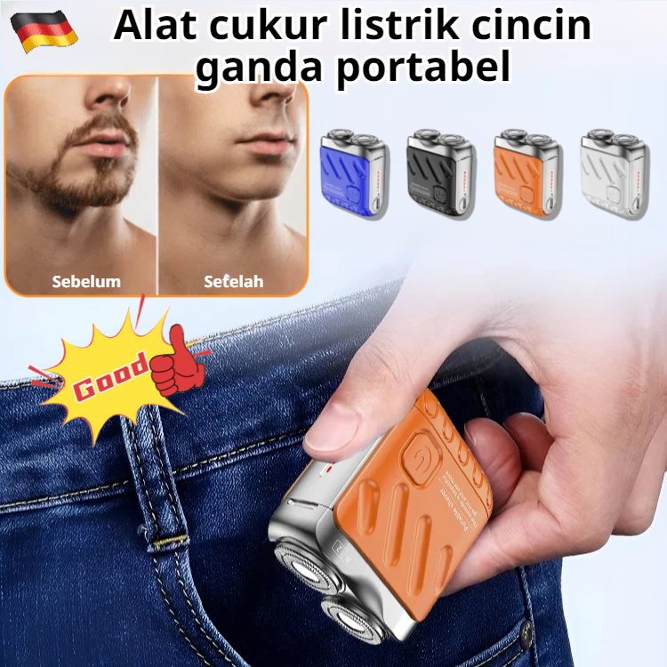 【Buatan Jerman】Portable Razor Dual Head Magnetic Travel Dual Razor Men's Electric Razor/Alat Cukur L