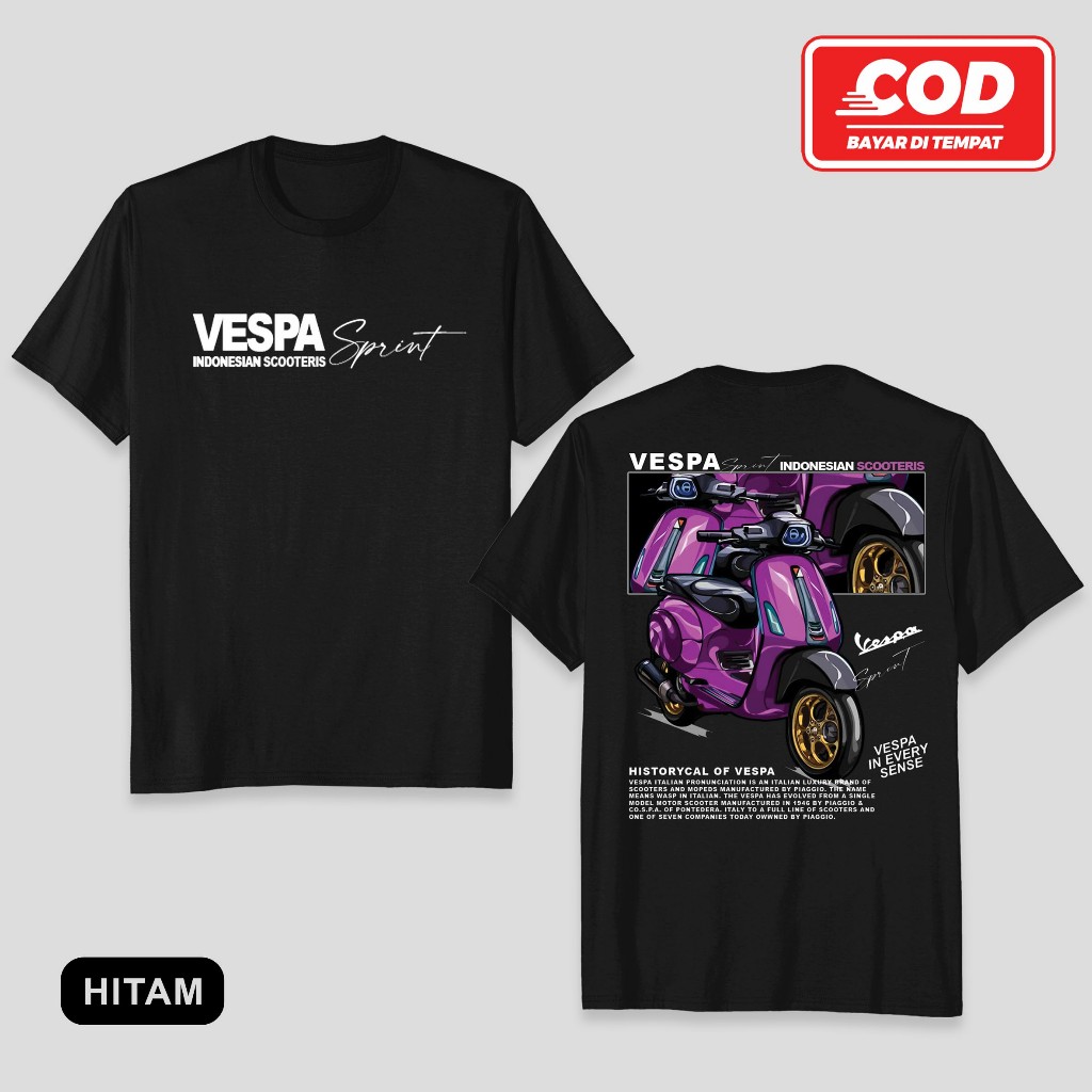 Kaos Racing Vespa Spirit Indonesia Scooteris Baju Distro Motor Scooter Matic Tshirt Otomotif