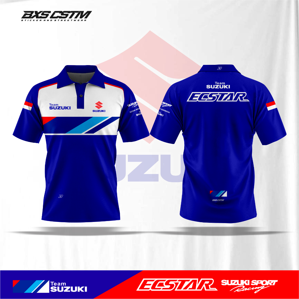 POLOSHIRT SUZUKI TEAM KEMEJA BAJU KAOS JERSEY FUL PRINTING