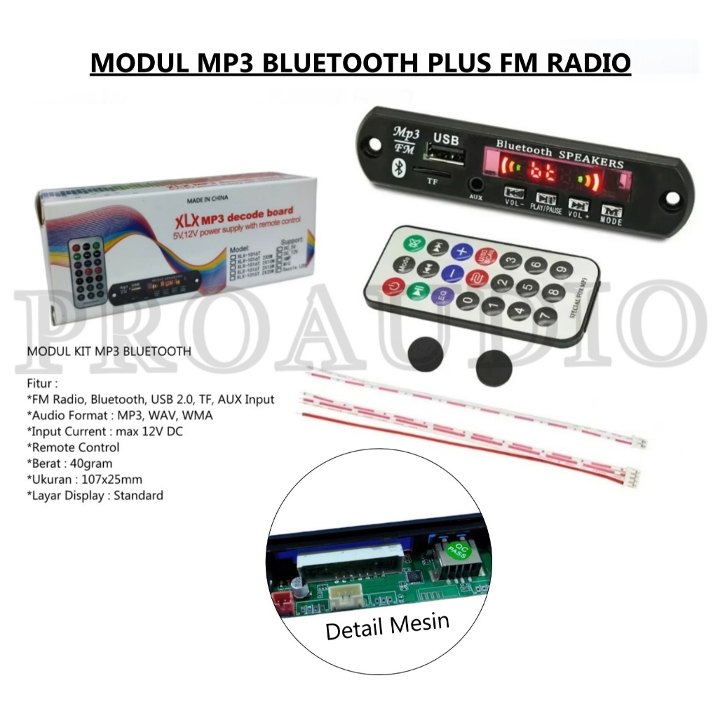 MODUL MP3 BLUETOOTH PLUS FM RADIO / KIT MODUL MP3 BT KIT MP3 KIT PEMUTAR LAGU MP3 USB PLAYER BLUETOO