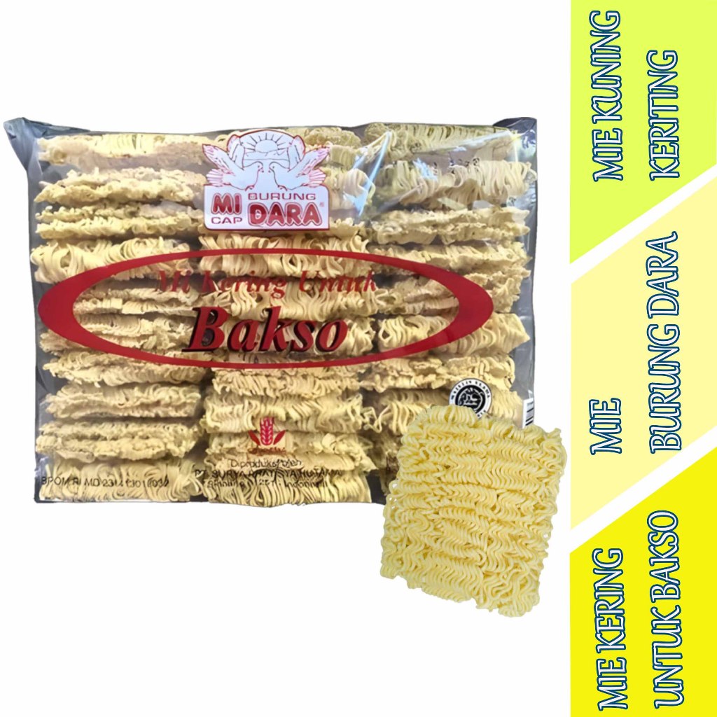 

Mie Kuning Keriting - Mie Burung Cap Dara - Mie Kering Bakso - 900gr