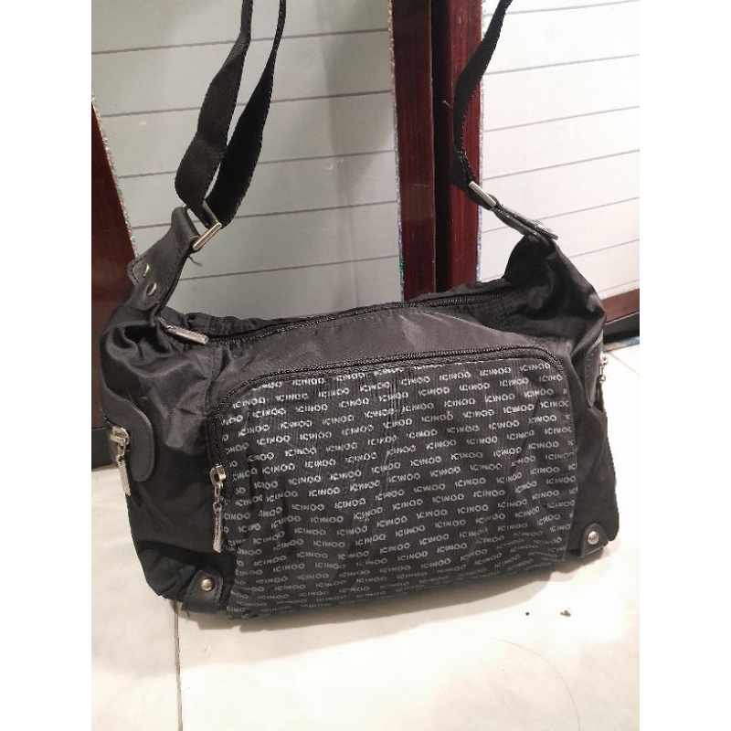 slingbag Branded ICINOO original authentic kulit mix nilon 33x23 preloved monza bag tas second pl