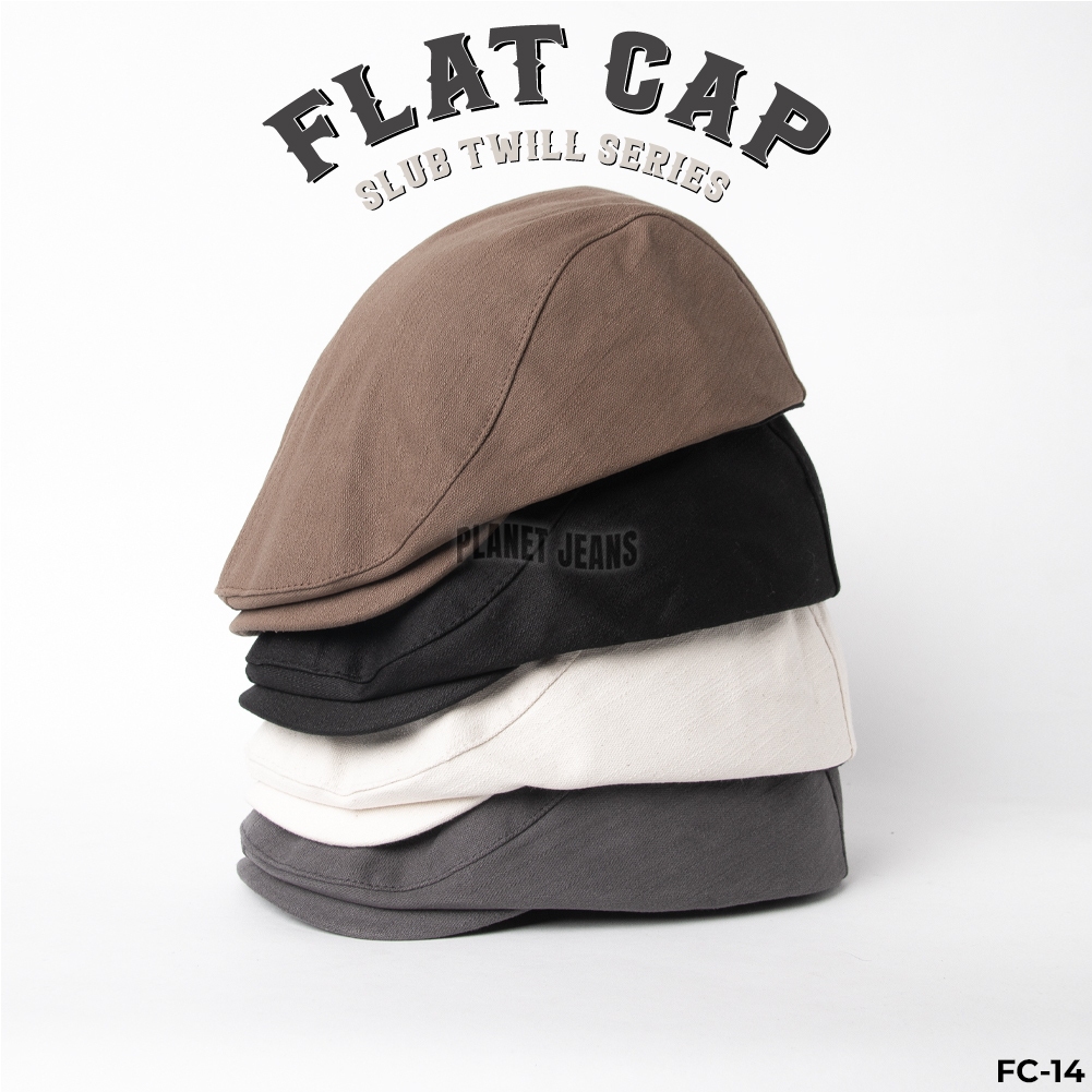 Topi Newsboy Slub Twill Peaky Blinders , Flat cap Retro - FC14 KADEO