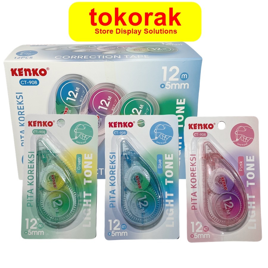 

CORRECTION TAPE KENKO 12 M X 5 MM CT-908 TIP EX TIPEX ROLL TIPE X ISI 12 PCS