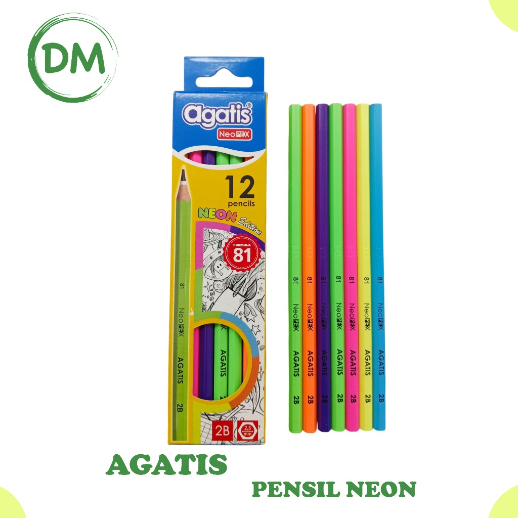 

Agatis Neopex Pensil Tulis Neon 2B 1Box - Isi 12 Pcs original