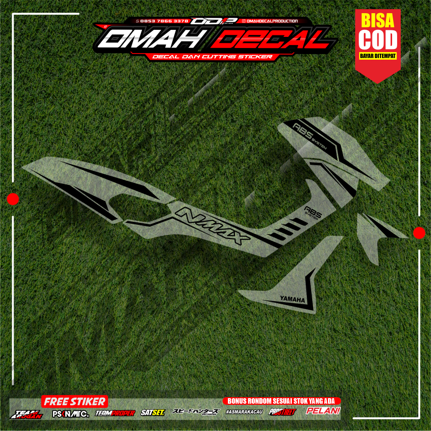 STIKER STRIPING TRANSPARAN NMAX OLD STICKER UV SEMI FULL VARIASI DESAIN RACING MODEL SIMPEL MINIMALI