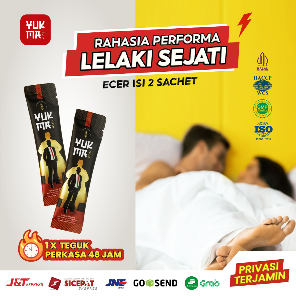 

YUKMA [2 SACHET] Suplemen Herbal Ginseng Cordyceps Penambah Meningkatkan Stamina Vitalitas Pria